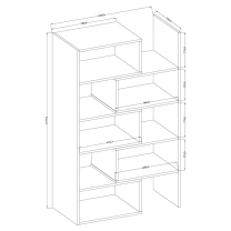 Regál KAROL 02 | nastavitelná šířka 72,5-125 cm x 188 cm | bílá | lamino o síle 22 mm