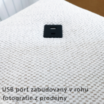 Sedací souprava POPUS + křeslo s elektrickým polohováním | 263x199 | krémová | VÝPRODEJ Z PRODEJNY