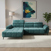 Sedací souprava GANOVA I | 184x286 cm | elektrický rozklad | petrolejová | VÝPRODEJ Z PRODEJNY