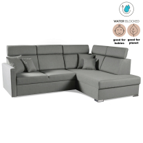 Sedací souprava SLIM XL | 238x180 | PRAVÁ | rozkládací + úlož. prostor | 20 šedá WATER BLOCKED