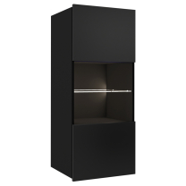 Obývací stěna CALABRINI c | 300 cm | 5 dílů F | černá lesk