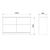 Komoda MINI | 150 cm | bílá | posuvná dvířka