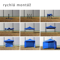 Zahradní altán přístřešek RORY | 3x3 m | čtvercový | ROZTAHOVACÍ SYSTÉM | šedá antracit