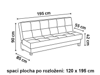 Pohovka ENDURO III | 195 cm | rozkládací + úložný prostor | MONOLITH 77 tmavě modrá WATER REPELLENT