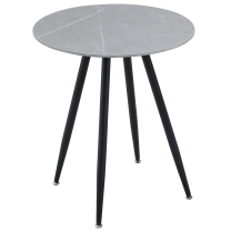 Zahradní sestava MAME B | 1x stůl MELODY ⌀ 60 x 71 cm + 2x židle MADERA s polstrováním | šedá/černá