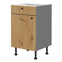AVARANT sa | dolní skříňka 50D 1F 1S se zásuvkami PREMIUM BOX | 50 cm | 3D povrch | šedá/artisan