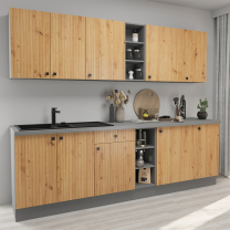 AVARANT sa | horní skříňka 80 G-72 2F | 80 cm | 3D povrch | šedá/artisan