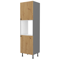 AVARANT sa | vysoká skříňka 60 DP-215 2F na vestavnou troubu | 60 cm | 3D povrch | šedá/artisan