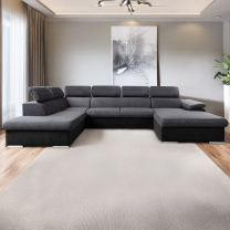 Sedací souprava COOL II | 220x343x191 cm | rozkládací + 2x úložný prostor | PRAVÁ | šedo černá 23/15
