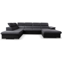Sedací souprava COOL II | 220x343x191 cm | rozkládací + 2x úložný prostor | PRAVÁ | šedo černá 23/15