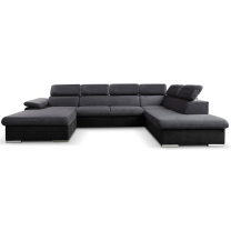 Sedací souprava COOL II | 191x343x220 cm | rozkládací + 2x úložný prostor | LEVÁ | šedo černá 23/15