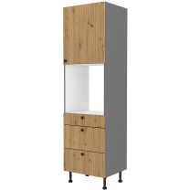 AVARANT sa | vysoká skříňka 60 DPS-215 3S1F na vestavnou troubu | 60 cm | 3D povrch | šedá/artisan