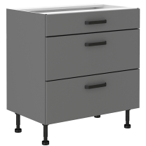 NESSANT se | dolní skříňka 80 D 3S se zásuvkami PREMIUM BOX | 80 cm | šedá