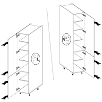NESSANT se | vysoká skříňka 40 DK-215 2F potravinová | 40 cm | šedá