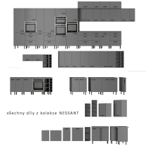 NESSANT se | dvířka na vestavnou myčku ZM 57x44,6 | šedá