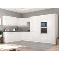 LARA wh | dolní skříňka 60D 3S se zásuvkami typu PREMIUM BOX | 60 cm | bílá lesk