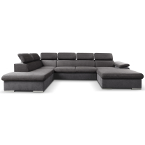 Sedací souprava COOL II | 220x343x191 cm | rozkládací + 2x úložný prostor | PRAVÁ | Letto 92 šedá