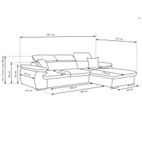 Sedací souprava COOL | 281x191 cm | rozkládací + úložný pr. | PRAVÁ | LETTO 92
