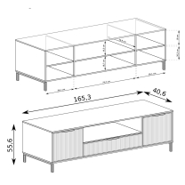 STYLES k | TV stolek LS-4 | 165 cm | 3D povrch | kašmír