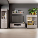 STYLES k | vitrína LS-8 | 105 cm | 3D povrch | s držákem na skleničky | s LED osvětlením | kašmír