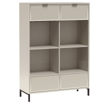 STYLES k | vitrína LS-8 | 105 cm | 3D povrch | s držákem na skleničky | s LED osvětlením | kašmír