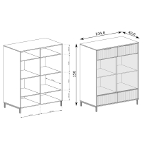 STYLES k | vitrína LS-8 | 105 cm | 3D povrch | s držákem na skleničky | s LED osvětlením | kašmír