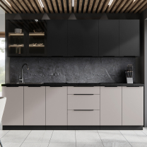 ARONA | dolní skříňka 80 ZL 1S dřezová s výsuvem | 80 cm | PREMIUM BOX | černá/kašmír