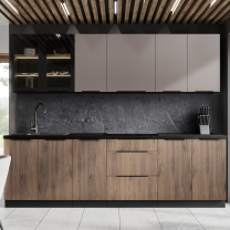 ARONA | dolní skříňka 80 ZL 1S dřezová s výsuvem | 80 cm | PREMIUM BOX | černá/kašmír