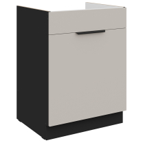 ARONA | dolní skříňka 60 ZL 1S dřezová s výsuvem | 60 cm | PREMIUM BOX | černá/kašmír
