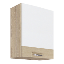 PREMIO sc | horní skříňka PRE-33G s policemi | 50 cm | UNI dvířka | sonoma/bílá lesk