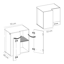 PREMIO sc | horní skříňka PRE-45G rohová | 70x40 cm | sonoma/bílá lesk