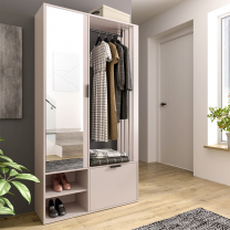 Předsíňová stěna MILON | 100 cm | se zrcadlem | UNI provedení | kašmír