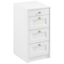 Komoda REL K4SW | 40 cm | bílá | lamino o síle 18 mm + ozdobné MDF lišty 18 mm