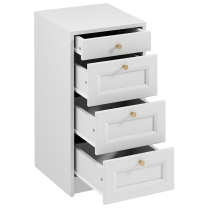 Komoda REL K4SW | 40 cm | bílá | lamino o síle 18 mm + ozdobné MDF lišty 18 mm