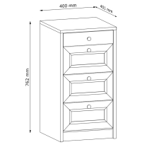 Komoda REL K4SW | 40 cm | bílá | lamino o síle 18 mm + ozdobné MDF lišty 18 mm
