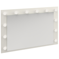 Toaletka se zrcadlem s LED osvětlením REL LS + stolek B1 | 90 cm | bílá | lamino o síle 18 mm