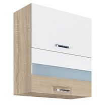 Kuchyňská linka PREMIO | 210x310 cm + 140 cm | sonoma/bílá/cappuccino lesk