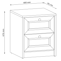 Noční stolek REL SN | 40 cm | bílá | lamino o síle 18 mm + ozdobné MDF lišty 18 mm