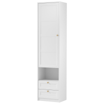 Šatní skříň REL S1D2S | UNI provedení | 53,8 cm | bílá | lamino 18 mm + ozdobné MDF lišty 18 mm