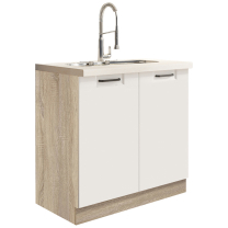 FAVORIT w | dolní skříňka FW-12D dřezová | 80 cm | bílá lesk | VÝBĚR KORPUSU
