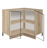 FAVORIT w | dolní skříňka FW-16D rohová | 90x90 cm | bílá lesk | VÝBĚR KORPUSU