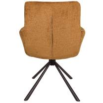 Jídelní židle/křeslo HENDI | 60 cm | otočná o 180° | oranžovohnědá | černé nohy