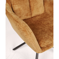 Jídelní židle/křeslo HENDI | 60 cm | otočná o 180° | oranžovohnědá | černé nohy