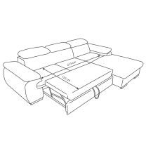 Sedací souprava COOL | 191x281 cm | rozkládací + úložný prostor | LEVÁ | modro černá 15/15
