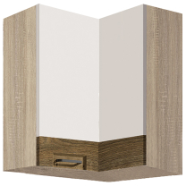 FAVORIT r | horní skříňka FR-54G rohová | 60x60 cm | ribbeck/bílá lesk | VÝBĚR KORPUSU