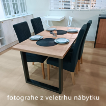 Jídelní stůl LOFTI | 138x75,5 cm | síla desky 32 mm | puccini | černé kovové nohy