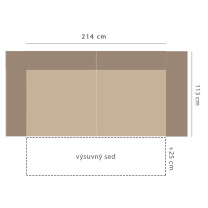 Pohovka ZURICH | 214 cm | elektrické rozkládání | VÝBĚR TKANIN