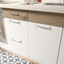 ECONO wh | vysoká skříňka ECO-21D na vestavnou lednici | san remo/bílá lesk | VÝBĚR KORPUSU