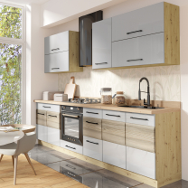 INFINITY w | horní skříňka 42G výklopná | 90 cm | wood/světle šedá lesk