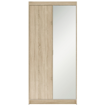 Šatní skříň ELENA 2D 1L + zrcadlo | 89,7 cm | dub sonoma